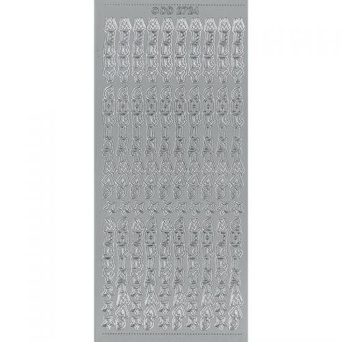 Peel Off Stickers - Merry Christmas - Silver